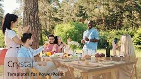  Presentation with african ethnicity - Amazing PPT theme having young-joyful-man-of-african backdrop and a coral colored foreground