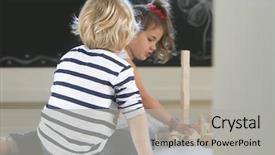 Presentation with spiritual building blocks - Beautiful presentation featuring young kids playing with building backdrop and a  colored foreground