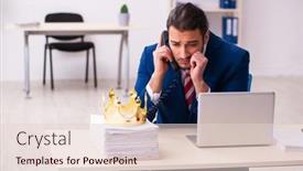  Presentation with office king - Beautiful theme featuring young-king-businessman-employee-working backdrop and a lemonade colored foreground