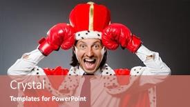  Presentation with royal - Audience pleasing presentation consisting of young king businessman in royal concept backdrop and a coral colored foreground