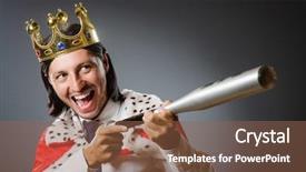  Presentation with royal - PPT theme with young king businessman in royal background and a tawny brown colored foreground