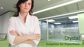  Presentation with practice in hospital - Cool new presentation theme with young lady at the hospital backdrop and a mint green colored foreground