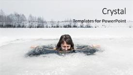  Presentation with ice - PPT layouts featuring young lady bathing background and a white colored foreground