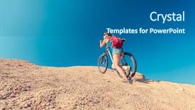  Presentation with climbing - Beautiful PPT layouts featuring young lady climbing up backdrop and a gray colored foreground