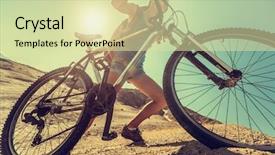  Presentation with climbing - Beautiful theme featuring young lady climbing up backdrop and a soft green colored foreground