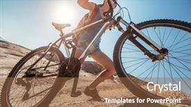  Presentation with climbing - Slide deck consisting of young lady climbing up background and a tawny brown colored foreground