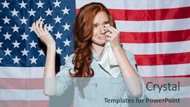  Presentation with pakistan and usa flag togetter - Presentation featuring young lady cry over usa background and a light blue colored foreground