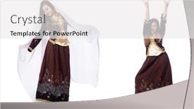  Presentation with lady - Slide set having young-lady-dancing-traditional-azeri background and a white colored foreground