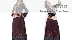  Presentation with traditional - Colorful PPT theme enhanced with young-lady-dancing-traditional-azeri backdrop and a white colored foreground