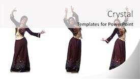 Presentation with lady - Beautiful slides featuring young-lady-dancing-traditional-azeri backdrop and a white colored foreground