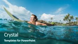  Presentation with lady - PPT theme consisting of young lady paddling background and a  colored foreground