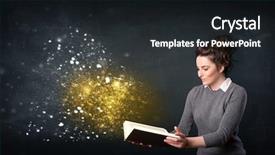  Presentation with book of magic mystical - Colorful theme enhanced with stage abstract image of concert backdrop and a wine colored foreground.