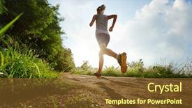  Presentation with rural road - Theme having young lady running background and a tawny brown colored foreground