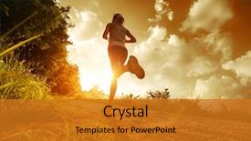  Presentation with rural road - Audience pleasing theme consisting of young lady running backdrop and a gold colored foreground