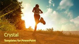  Presentation with rural road - PPT layouts featuring young lady running background and a tawny brown colored foreground