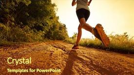  Presentation with rural road - PPT layouts with young lady running background and a tawny brown colored foreground