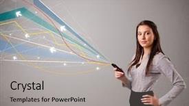  Presentation with arrows - Colorful presentation theme enhanced with colorful abstract lines and arrows backdrop and a light gray colored foreground