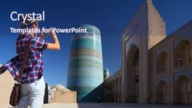  Presentation with uzbekistan - Audience pleasing PPT theme consisting of man stretching leg and warming backdrop and a light gray colored foreground