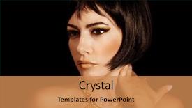  Presentation with haircut - Slide set enhanced with young lady wearing fashionable gold background and a coral colored foreground