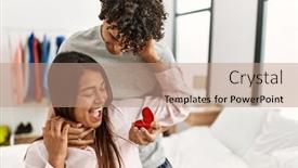  Presentation with marriage - Slide deck having young-latin-couple-on-marriage background and a  colored foreground