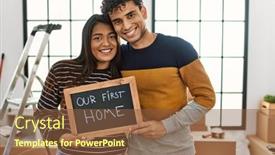  Presentation with young happy couple - PPT layouts consisting of young-latin-couple-smiling-happy background and a  colored foreground