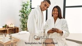  Presentation with catholic couple silhouette of young - Presentation theme enhanced with young-latin-couple-wearing-bathrobe background and a soft green colored foreground