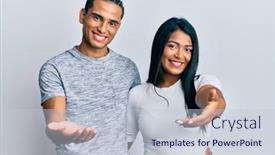  Presentation with acceptance - Presentation theme enhanced with young-latin-couple-wearing-casual background and a lemonade colored foreground