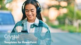  Presentation with smiling little girl - Beautiful presentation featuring young-latin-girl-smiling-happy backdrop and a teal colored foreground