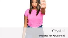  Presentation with latin americacinema - Cool new PPT theme with young-latin-girl-wearing-casual backdrop and a white colored foreground