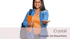  Presentation with acceptance - Beautiful slides featuring young-latin-girl-wearing-student backdrop and a lemonade colored foreground