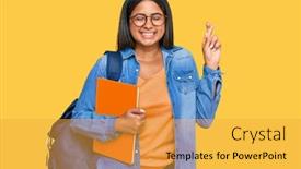  Presentation with young college student diagnosis of chlamydia - Audience pleasing presentation consisting of young-latin-girl-wearing-student backdrop and a yellow colored foreground