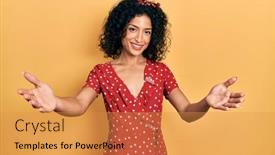  Presentation with girl scouts explorer summer - Presentation theme featuring young-latin-girl-wearing-summer background and a  colored foreground