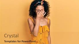  Presentation with summer - Presentation design with young-latin-girl-wearing-summer background and a gold colored foreground