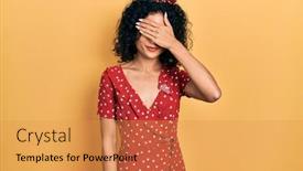  Presentation with summer - Presentation theme having young-latin-girl-wearing-summer background and a gold colored foreground