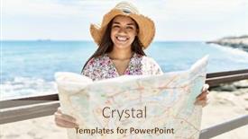  Presentation with city map - Slide deck featuring young-latin-girl-wearing-summer background and a lemonade colored foreground