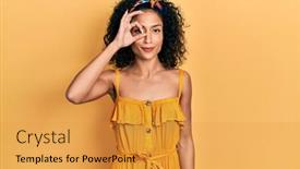  Presentation with summer - PPT theme having young-latin-girl-wearing-summer background and a  colored foreground