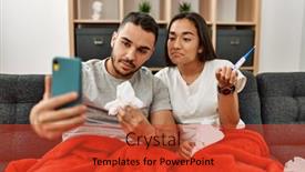  Presentation with medical procedure simulation using blood - Theme consisting of young-latin-ill-couple-having background and a red colored foreground