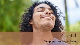  Presentation with breathing - Presentation theme featuring young-latin-man-breathing background and a coral colored foreground