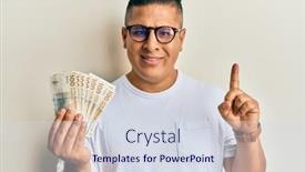  Presentation with danish - Beautiful presentation design featuring young-latin-man-holding-100 backdrop and a sky blue colored foreground