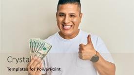  Presentation with latin americacinema - Presentation design enhanced with young-latin-man-holding-20 background and a coral colored foreground