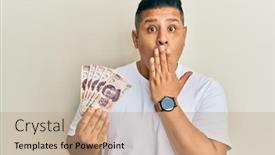  Presentation with mexican - Slide deck with young-latin-man-holding-500 background and a coral colored foreground