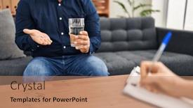  Presentation with stressed - Slide set with young-latin-man-patient-stressed background and a coral colored foreground