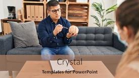  Presentation with mental - Slide set featuring young-latin-man-psychologist-having background and a coral colored foreground