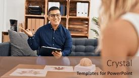  Presentation with mental - Theme enhanced with young-latin-man-psychologist-writing background and a coral colored foreground