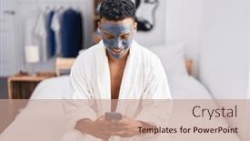  Presentation with facial - Slide set featuring young-latin-man-relaxed background and a coral colored foreground