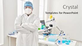  Presentation with covid - PPT layouts enhanced with young-latin-man-scientist-wearing background and a white colored foreground