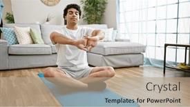  Presentation with floor - Theme featuring young-latin-man-sitting background and a coral colored foreground