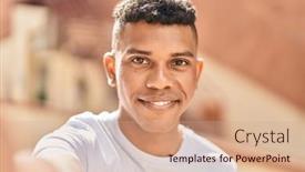  Presentation with confident - Slides enhanced with young-latin-man-smiling-confident background and a coral colored foreground