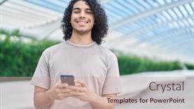  Presentation with confident - PPT layouts with young-latin-man-smiling-confident background and a  colored foreground