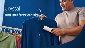  Presentation with room cleaning - Presentation enhanced with young-latin-man-smiling-confident background and a ocean colored foreground